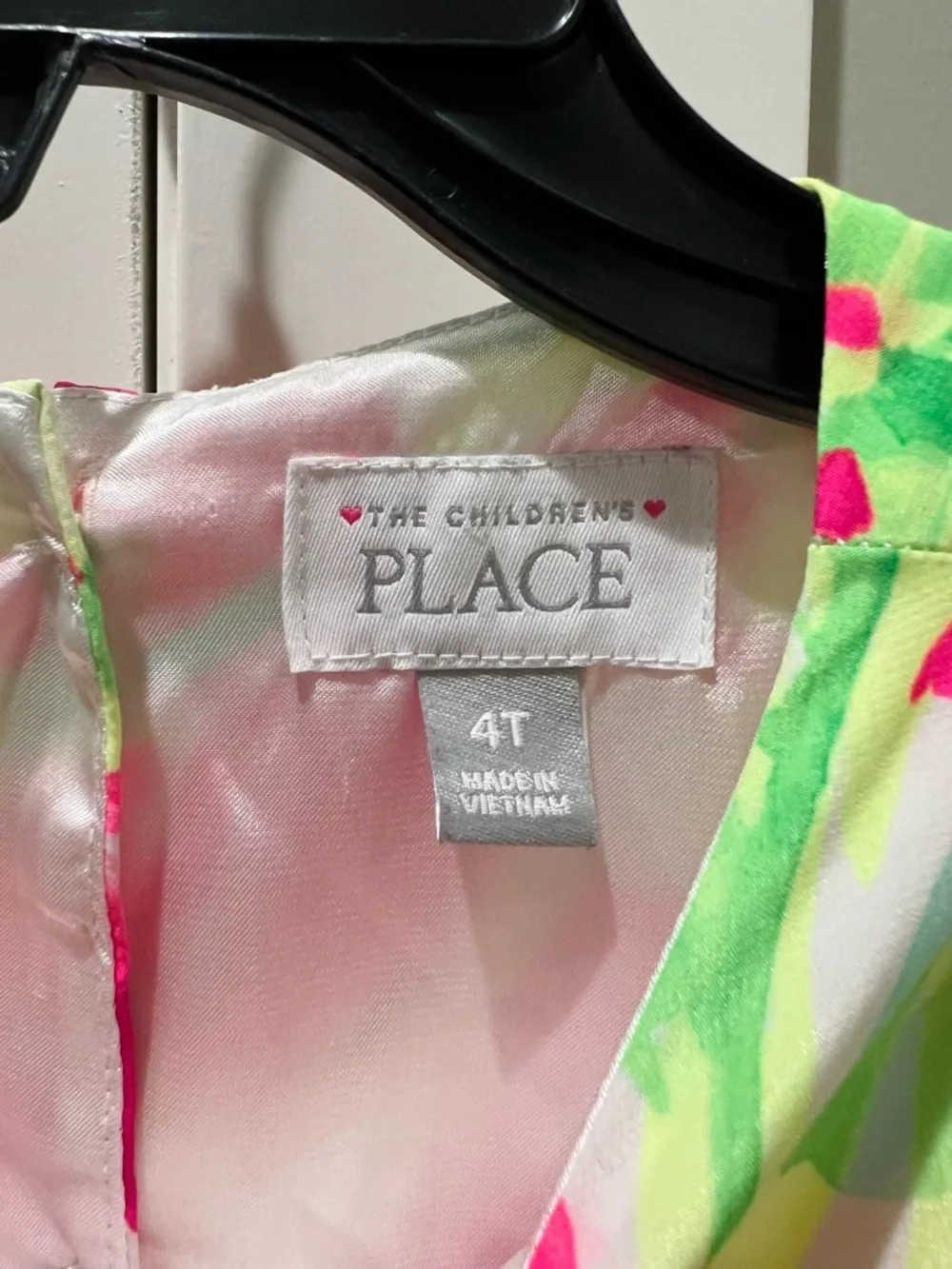 The Children's Place Hot Pink Floral Fit-and-Flare Dress with Bow